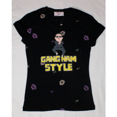 Girls T-Shirt PSY Inspired Gangnam Style Kids Childrens T Shirt [Colour: Black] [Size: 12] [Print: Gangnam Style] 