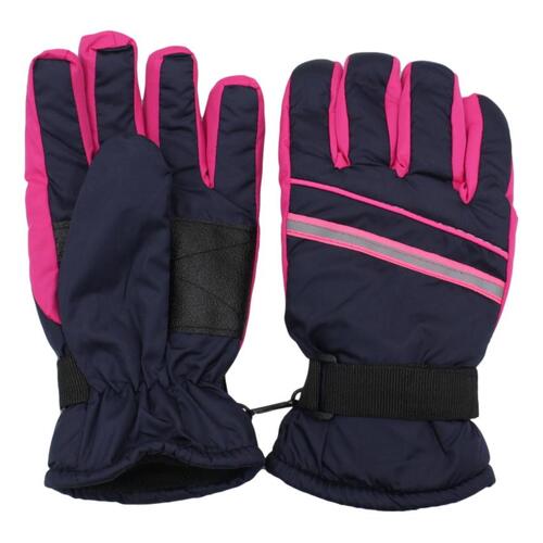 Men's Ladies' Kid's Thermal Insulated Ski Gloves Snow Winter Sporting Glove [Colour: Ladies' Pink/Navy]