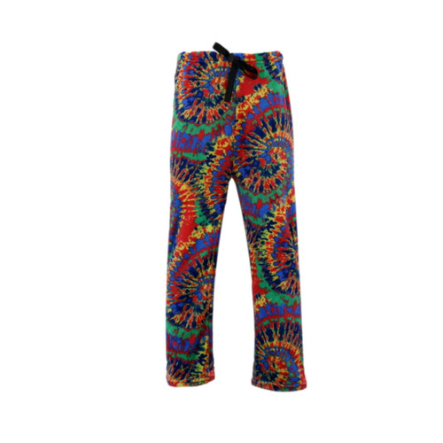 Men's Soft Plush Lounge Sleep Pyjama Pajama Pants Fleece Winter Sleepwear [Size: M] [Design: Tie Dye/Swirl]