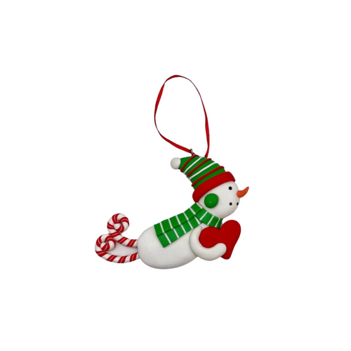 Hanging Christmas Tree Ornaments Polymer Clay Crafty Xmas Decoration - Snowman
