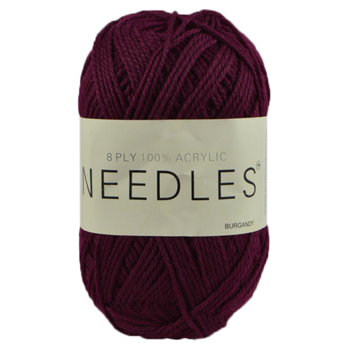 5x 100g Knitting Yarn 8 Ply Super Soft Acylic - #2051 Burgandy
