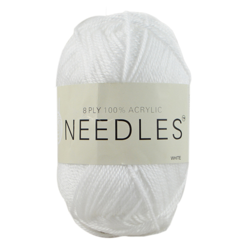 5x 100g Knitting Yarn 8 Ply Super Soft Acylic - #2069 White