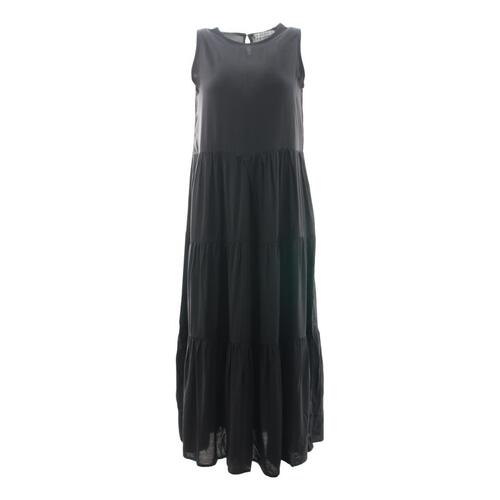 FIL Women's Sleeveless Long Summer Dress - Black [Size: 8]