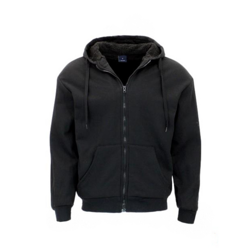 FIL Men's Waffle Sherpa Hoodie Jacket - Black [Size: M]