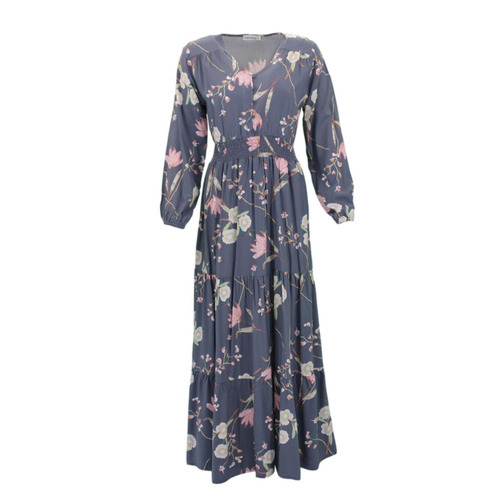 FFIL Women's Long Sleeve Summer Dress w/ Pockets - F (pockets) [Size: 8]