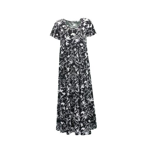 FIL Women's Short Sleeve Maxi Summer Dress - D [Size: 8]
