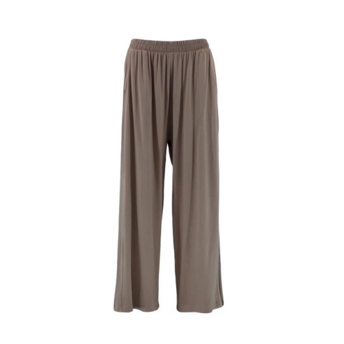 Women's Cotton Wide Leg Yoga Pants - Mocha [Size: 8]