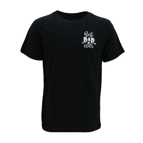 FIL Men's Crew Neck T-Shirt 100% Cotton - Best Dad Ever - Black [Size: S]