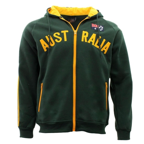 Adult Zip-up Hoodie Jacket Jumper Australian Australia Day Souvenir/Green [Size: S]