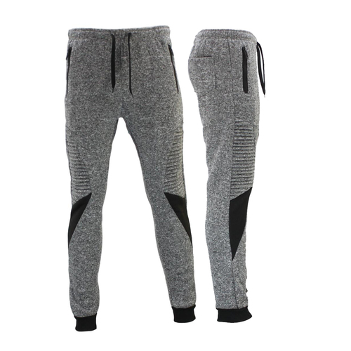 FIL Men's Skinny Jogger Gym Track Pants Zip Pockets - Light Grey [Size: 2XL]