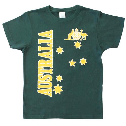 FIL Adult T-Shirt Australia Day Souvenir T Shirt 100% Cotton/Green [Size: M]