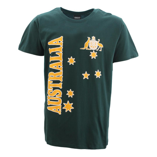 FIL Adult T-Shirt Australia Day Souvenir T Shirt 100% Cotton/Green [Size: S]