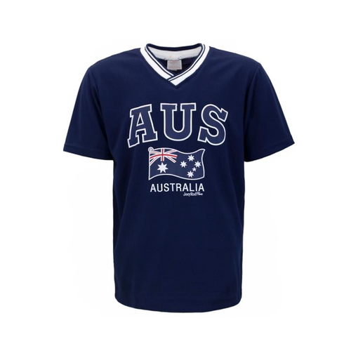 Mens Sports Jersey Top T Shirt Australia Souvenir Flag AUS - Navy [Size: S]