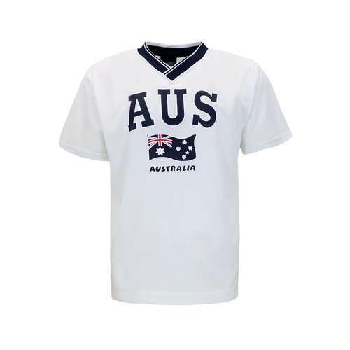 Mens Sports Jersey Top T Shirt Australia Souvenir Flag AUS - White [Size: S]