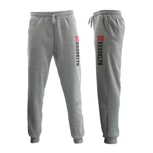 FIL Men's Skinny Fleece Jogger Track Pants BROOKLYN - Light Grey [Size: 2XL]