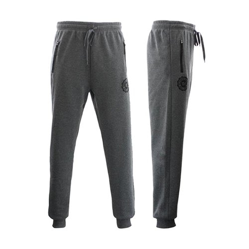 FIL Mens Skinny Jogger Fleeced Track Pants Zip Pockets NY - Dark Grey [Size: S]