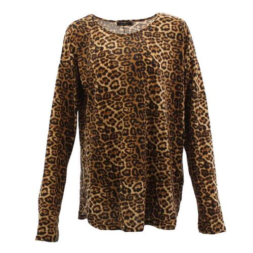 FIL Women's Leopard Print Knitted Top - Brown [Size: L/XL]