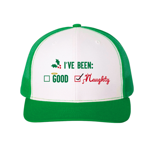 Funny Christmas Trucker Caps - Naughty/Good