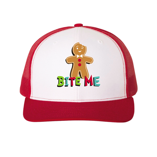 Funny Christmas Trucker Caps - Bite Me