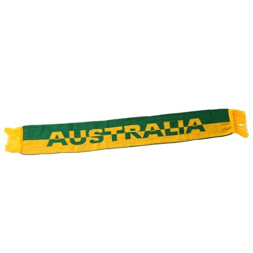 FIL Australian Flag Souvenir Knitted Scarf Australia Day Sports - Green & Gold
