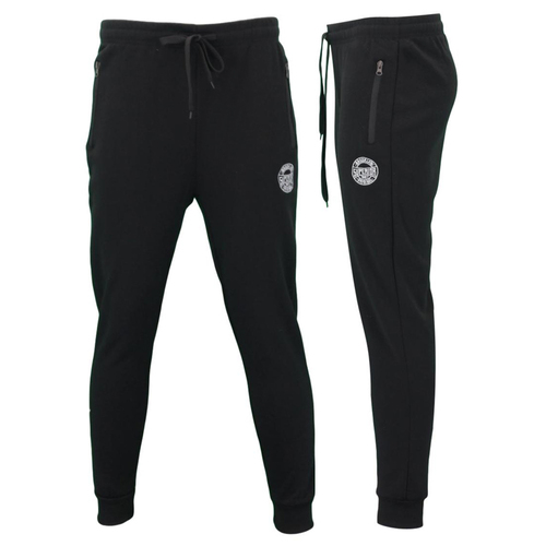 FIL Men's Poly Cotton Fleece Track Pants - Brooklyn B- Black [Size: 3XL]
