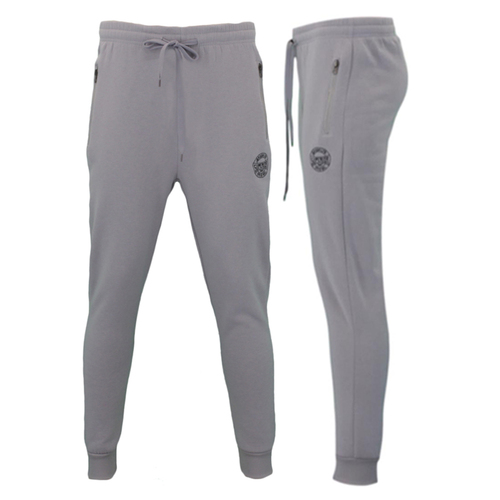 FIL Men's Poly Cotton Fleece Track Pants - Brooklyn B- Cool Grey [Size: S]