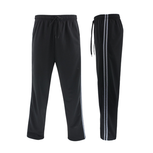 FIL Mens Lightweight Striped Track Pants - Black/Grey Stripes [Size: S]