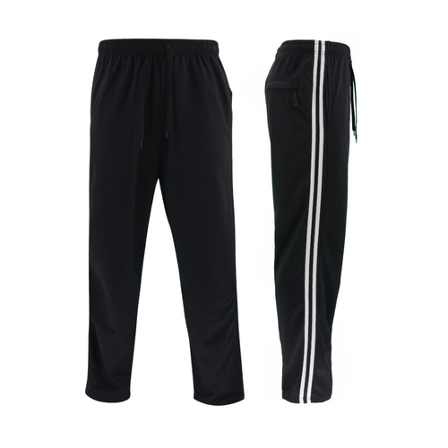 FIL Mens Lightweight Striped Track Pants - Black/White Stripes [Size: S]