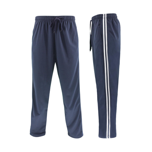FIL Mens Lightweight Striped Track Pants - Navy/White Stripes [Size: S]