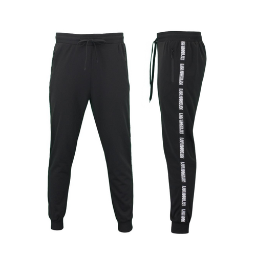 FIL Mens Lightweight Track Pants Zip Pockets - Los Angeles - Black [Size: S]