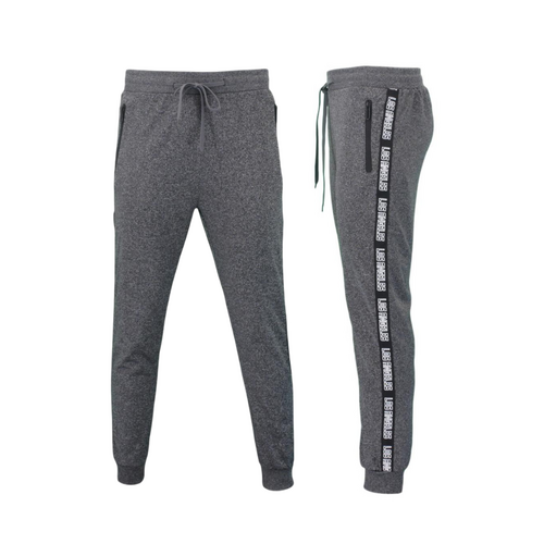 FIL Mens Lightweight Track Pants Zip Pockets - Los Angeles - Dark Grey [Size: 3XL]