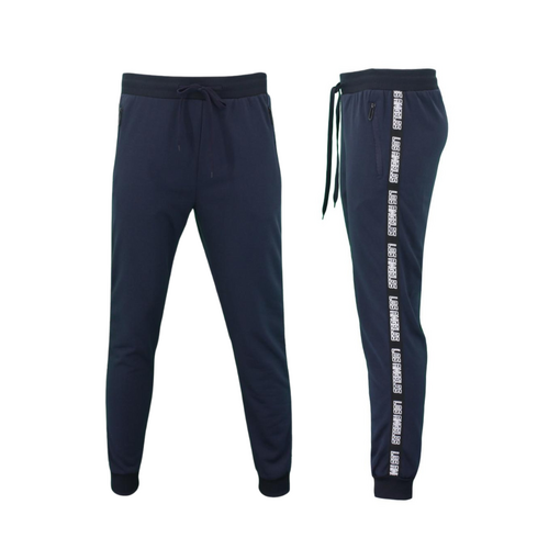 FIL Mens Lightweight Track Pants Zip Pockets - Los Angeles - Navy [Size: S]