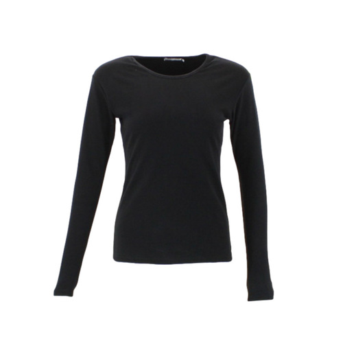 FIL Women's Long Sleeve Thermal Fleece T-Shirt - Black [Size: 8]