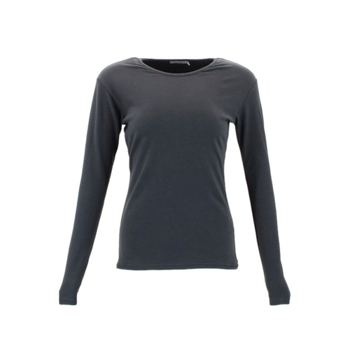 FIL Women's Long Sleeve Thermal Fleece T-Shirt - Dark Grey [Size: 8]