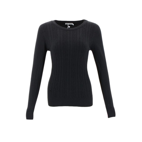 FIL Women's Knitted Crew Neck Sweater - Black [Size: 8]