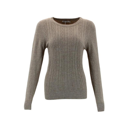 FIL Women's Knitted Crew Neck Sweater - Latte [Size: 8]