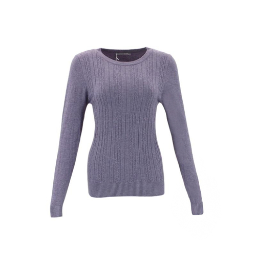FIL Women's Knitted Crew Neck Sweater - Lilac [Size: 8]