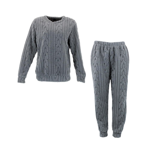 FIL Women's 2pc Set Loungewear Fleece Pajamas - Grey [Size: 8]