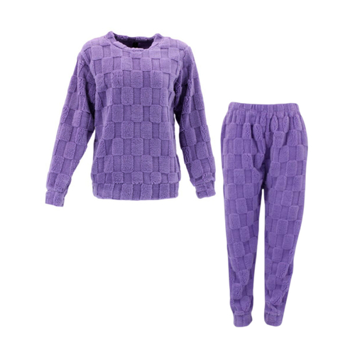 FIL Women's 2pc Set Loungewear Fleece Pajamas - Purple [Size: 8]
