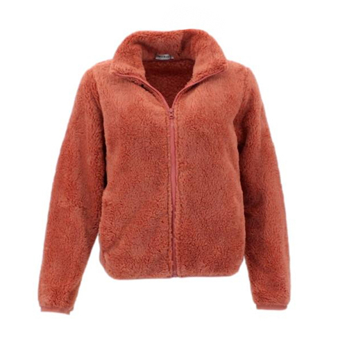 FIL Women's Sherpa Jacket Fleece Winter Warm Soft Teddy Coat - Orange [Size: 10]