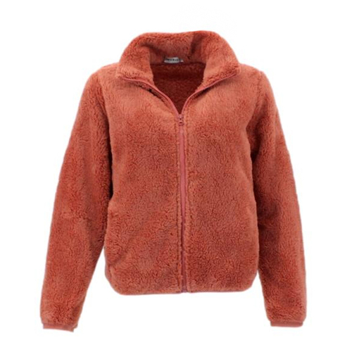 FIL Women's Sherpa Jacket Fleece Winter Warm Soft Teddy Coat - Orange [Size: 8]