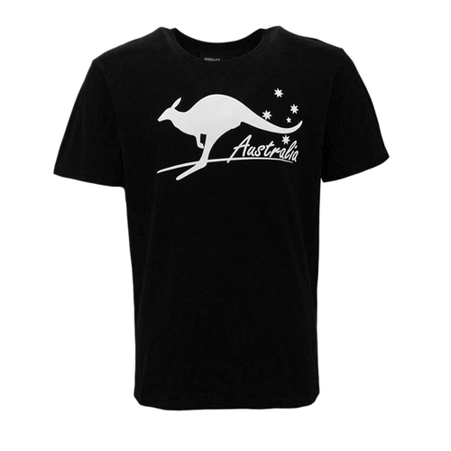 FIL Adult T Shirt Australia Day Souvenir Australia Kangaroo - Black [Size: S]