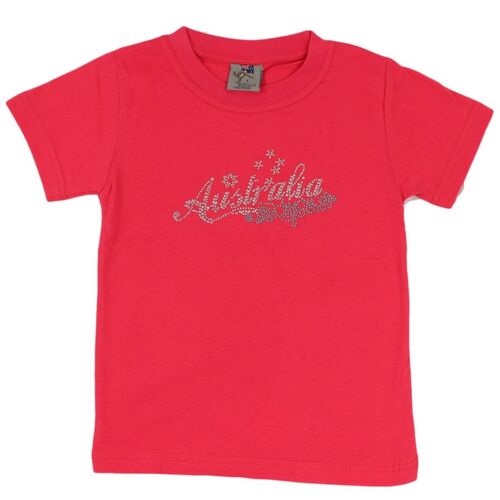 Kids Girls T Shirt Tee Australia Souvenir with Rhinstone Crystal/Watermelon [Size: 2]