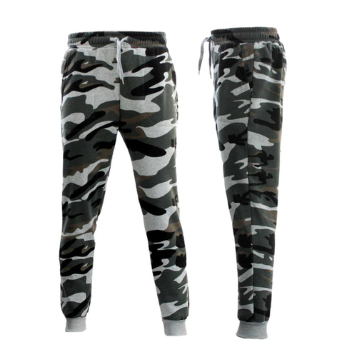 FIL Men's Fleeced Camouflage Track Pants Casual Trousers/Green Camo [Size: XS]