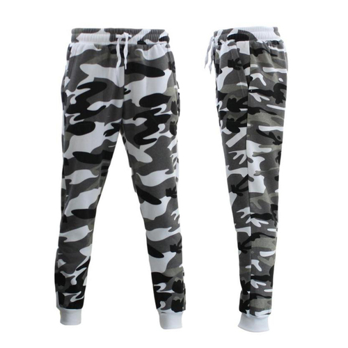 FIL Men's Fleeced Camouflage Track Pants Casual Trousers/Grey Camo [Size: XS]