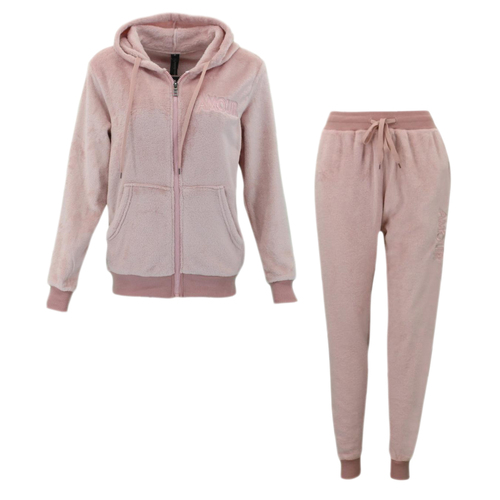 FIL Women's Fleece 2pc Set Hoodie Track Pants - Amour/Dusty Pink [Size: 8]