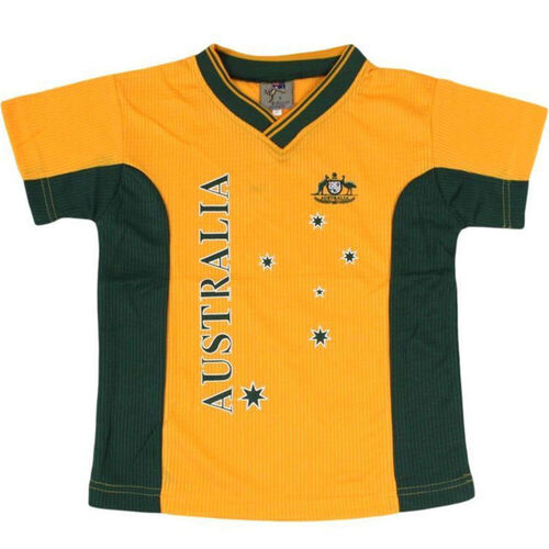 FIL Kids Sports Jersey Top T Shirt Tee Australia Souvenir A - Gold [Size: 0]