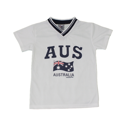 Kids Sports Jersey Top T Shirt Tee Australia Souvenir B - White [Size: 2]