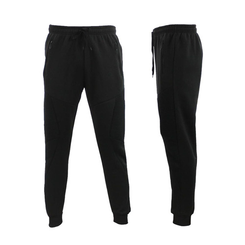 FIL Men's Fleece Track Pants Joggers Sweat Pants Zip Pocket/Black [Size: 2XL]