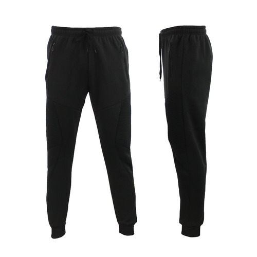 FIL Men's Fleece Track Pants Joggers Sweat Pants Zip Pocket/Black [Size: S]